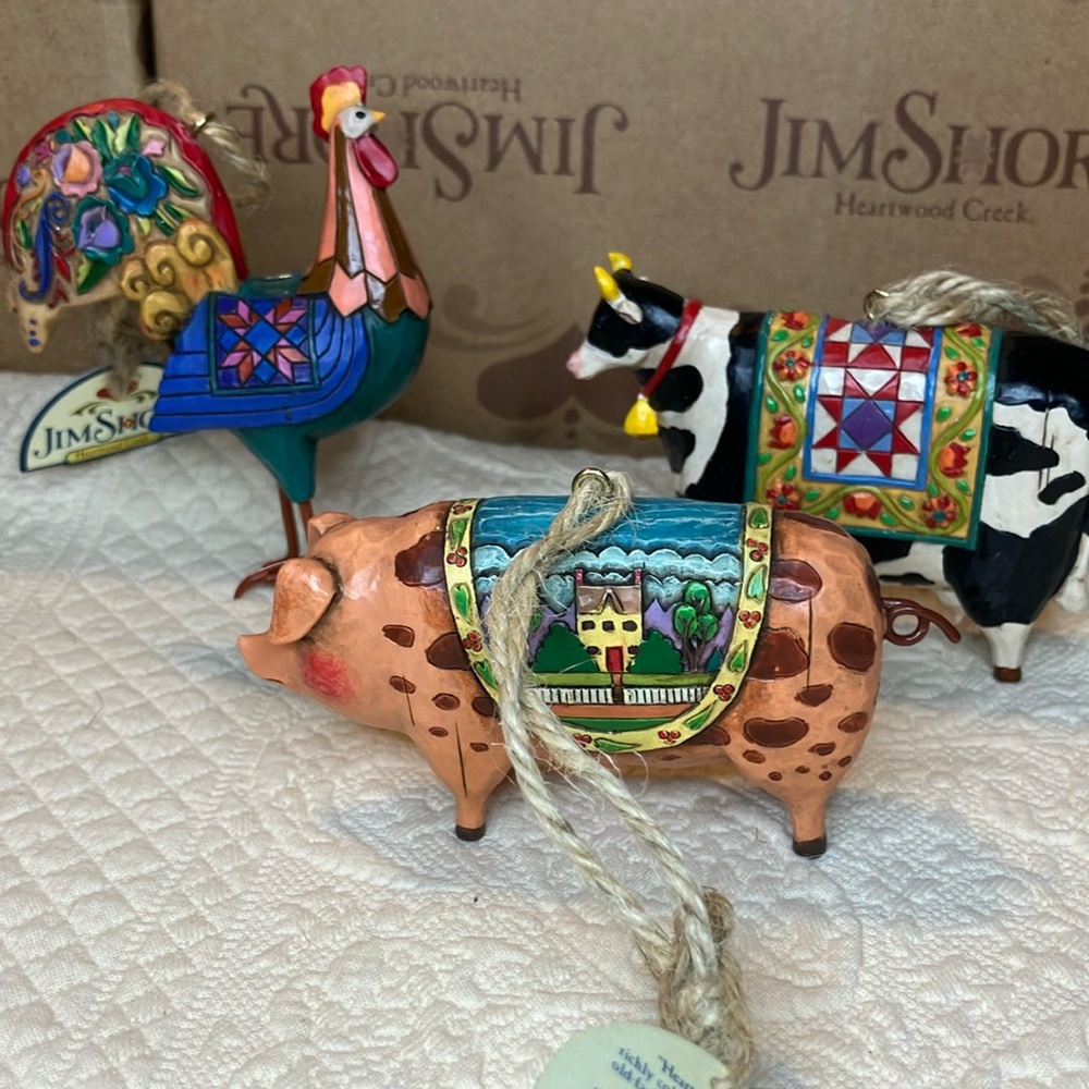 Jim Shore 2006 Farm Animal Ornaments Heartwood Creek